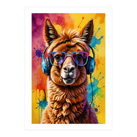 Lama In Headphones (Print Only)