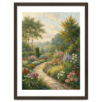 Enchanted English Cottage Garden Oil Painting