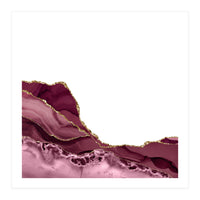 Burgundy & Gold Agate Texture 23  (Print Only)