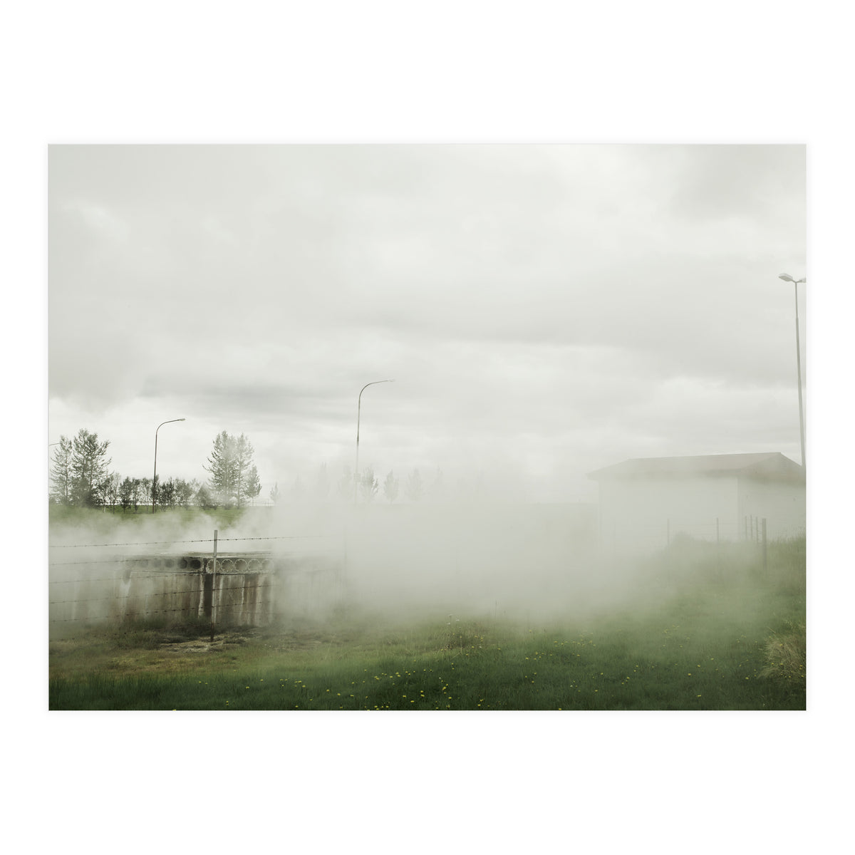 A source covered in steam from a hot spring - Iceland (Print Only)