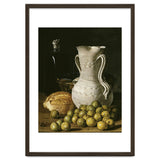 Luis Egidio Meléndez: 'Still Life with Small Pears, Bread, White Pitcher, Glass Bottle, and.., 1760. thumbnail