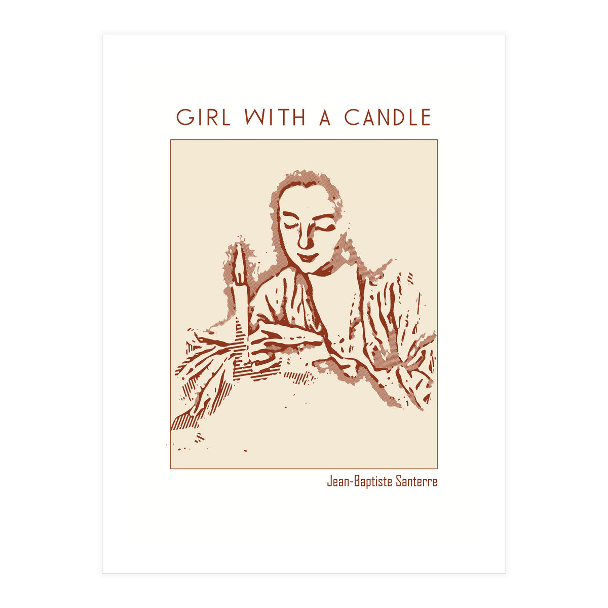 Girl With A Candle – Jean Baptiste Santerre (Print Only)