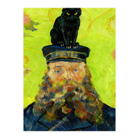 Black Cat on the Postman’s Hat, Van Gogh Inspired Painting (Print Only)