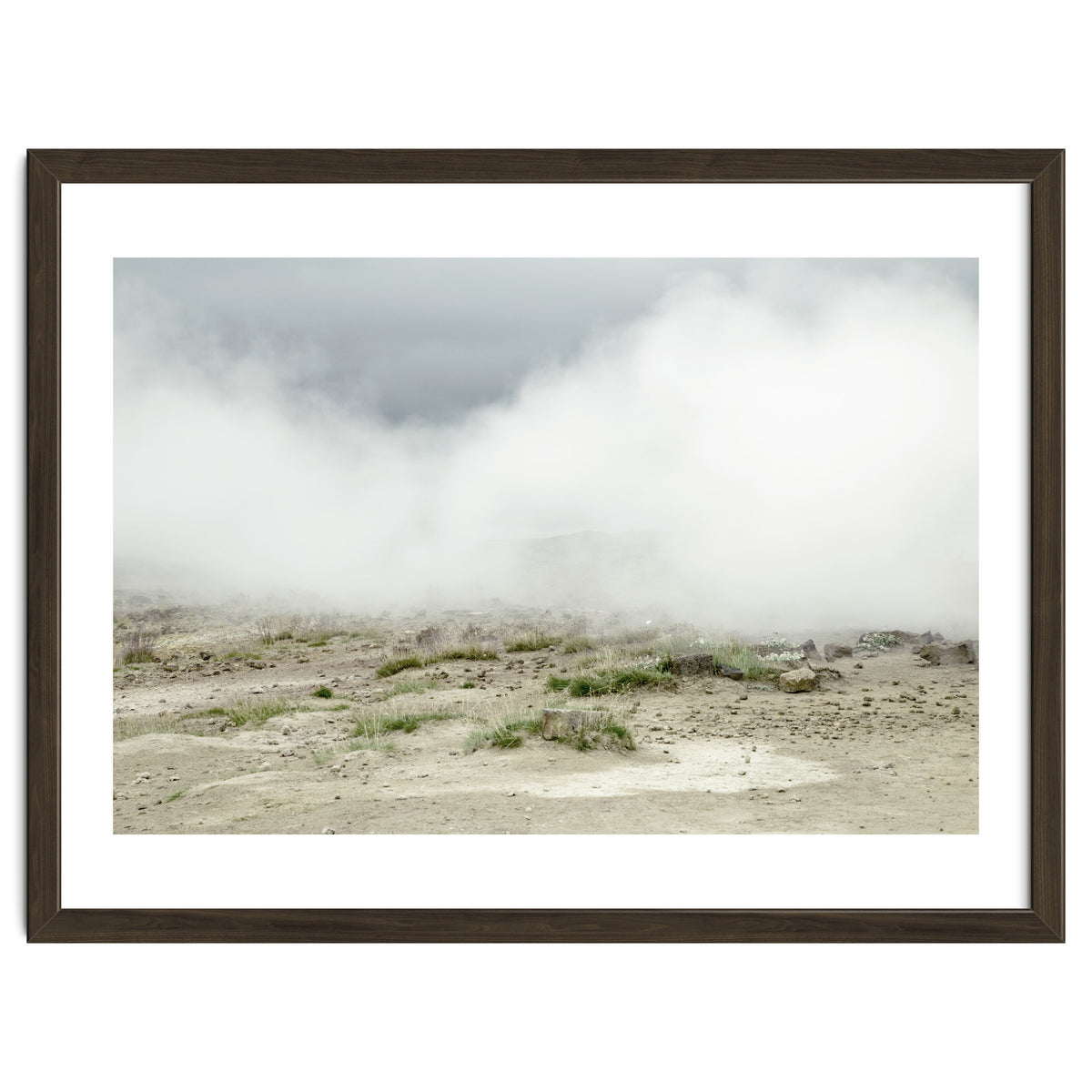 Landscape covered by hot spring steam - Iceland