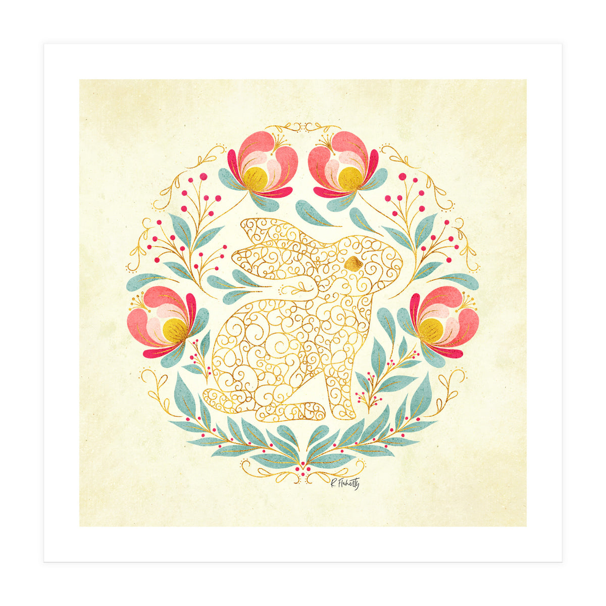 Folk Art Rabbit (Print Only)