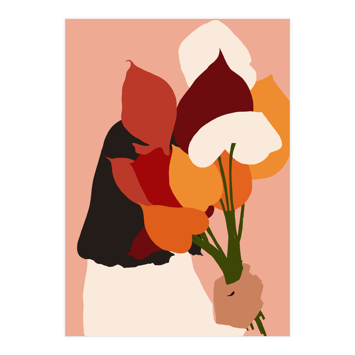 The Comfort Zone, Pastel Bohemian Woman, Floral Self Care Self Love Positivity Growth, Eclectic Boho Concept (Print Only)