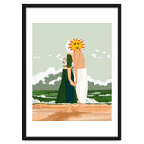 Celestial Union, Sun & Moon Love Couple, Ocean Sea Beach Landscape Nature, Summer Bohemian People thumbnail