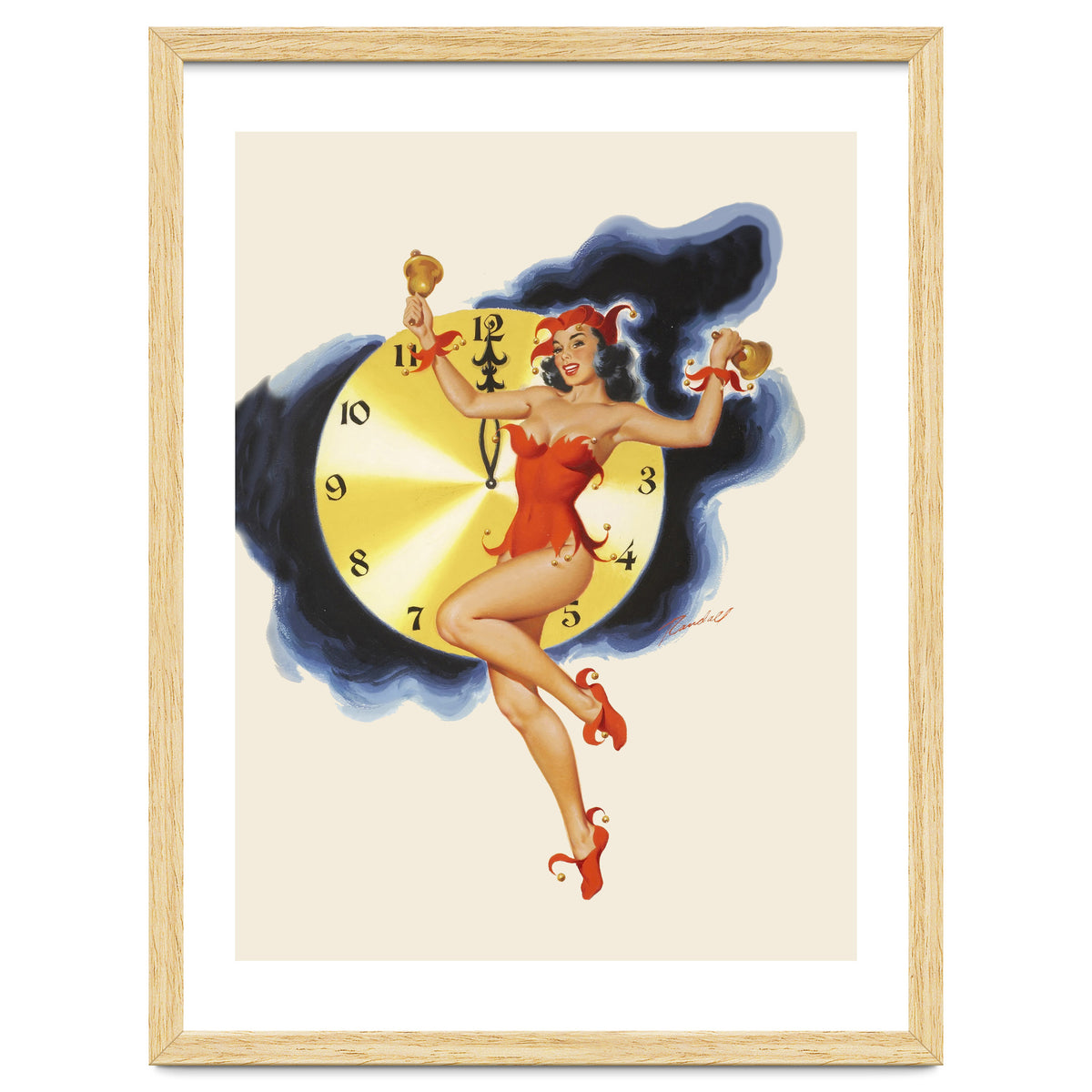 Pinup Girl Celebrating New Year