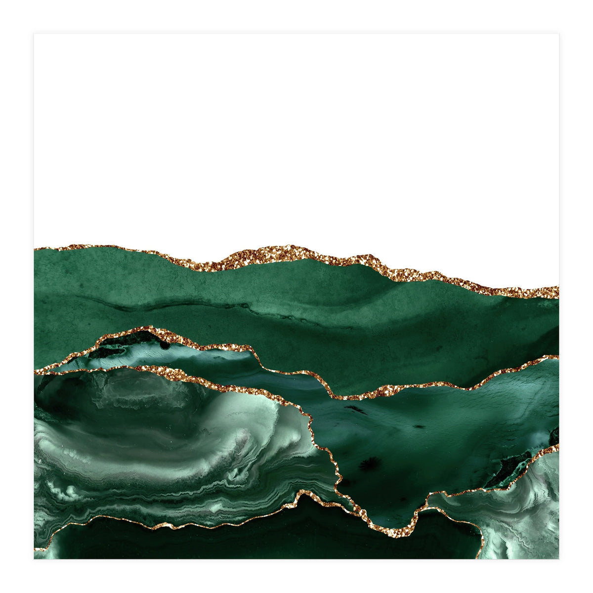 Emerald & Gold Agate Texture 05 (Print Only)