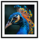 Peacock Bird Portrait Detailed Feathers Vibrant Colors thumbnail