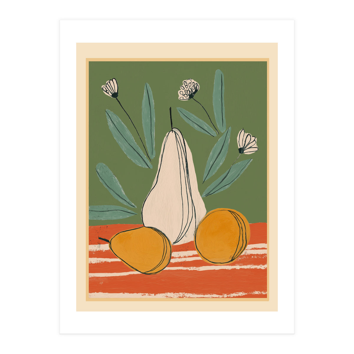 Abstract Pear Still Life (Print Only)