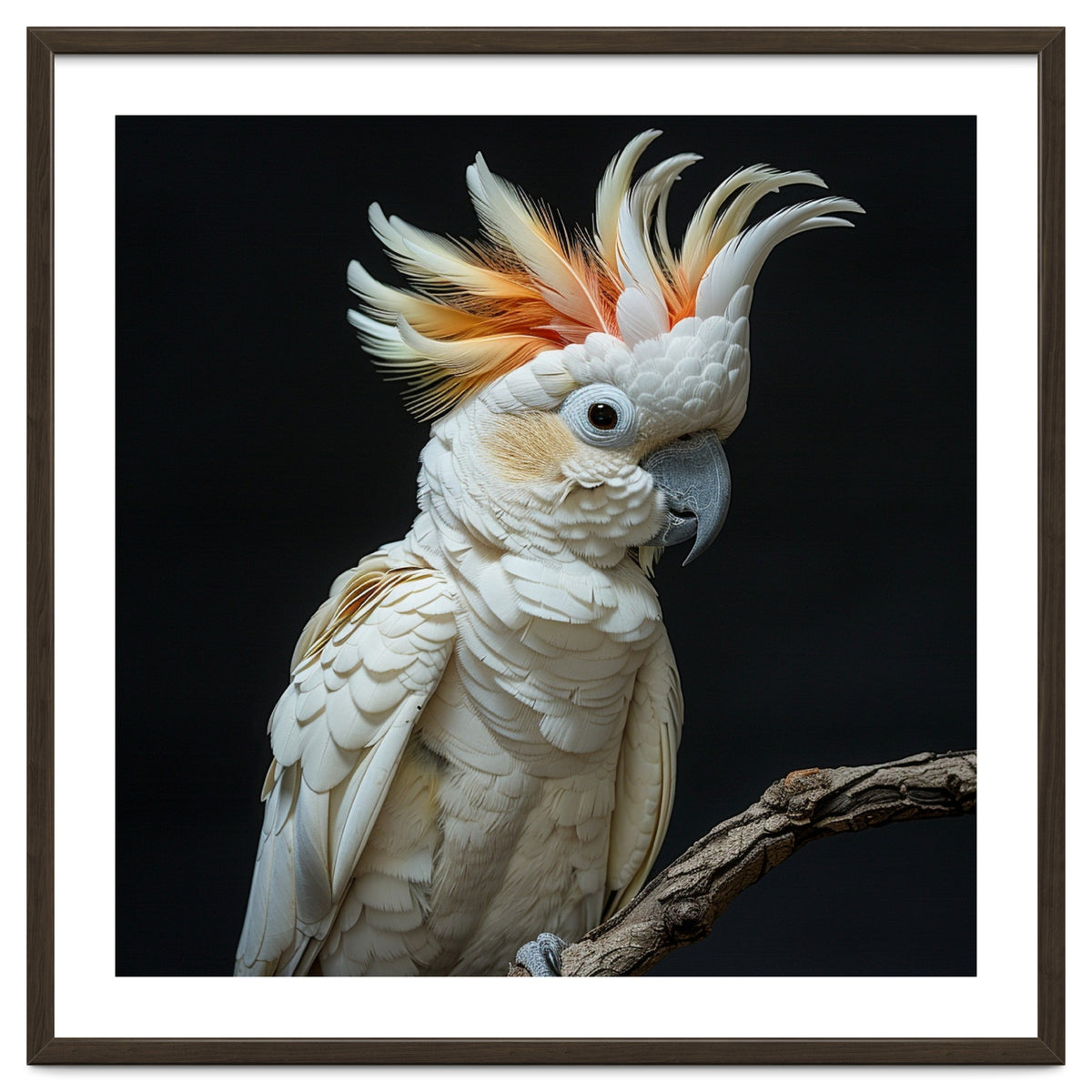 White Cockatoo Parrot Bird Perched On Branch