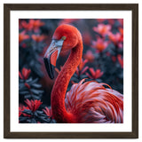 Vibrant Flamingo Portrait With Tropical Foliage thumbnail