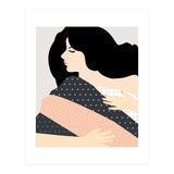 Not Today, Sleepy Lazy Woman In Bed, Quirky Eclectic Blanket Cozy Sleep In Illustration (Print Only) thumbnail