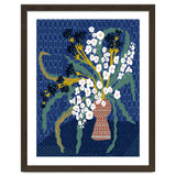 Floral contemporary still life dark blue thumbnail