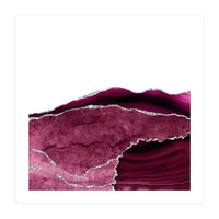 Burgundy & Silver Agate Texture 14  (Print Only)