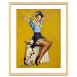 Pinup Woman Posing With Her Dog thumbnail