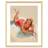 Pinup Girl Posing On A Beach thumbnail