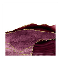 Burgundy & Gold Agate Texture 28 (Print Only)