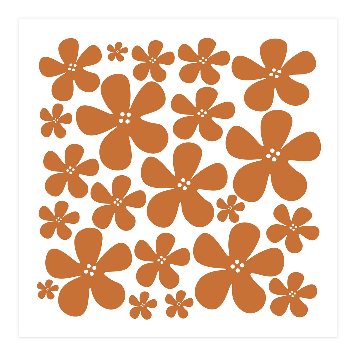 Brown Flowers Pattern (Print Only)