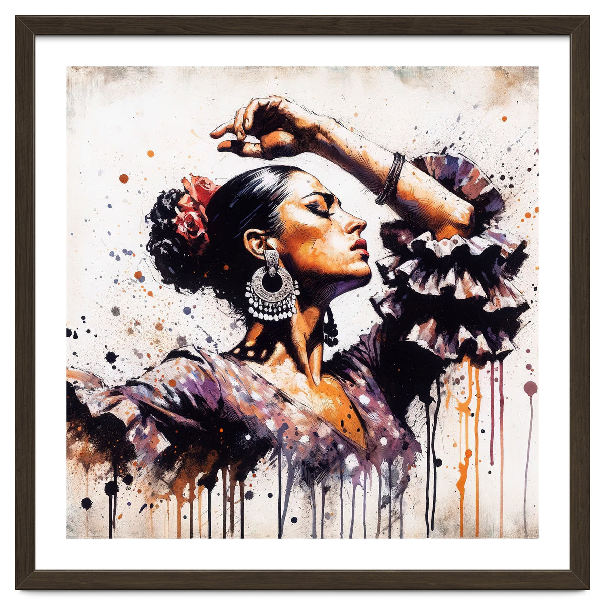 Watercolor Flamenco Dancer #1