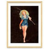 Happy Pinup Girl With A Fishing Stick thumbnail