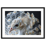 Close Up Albino Peacock Bird Portrait thumbnail