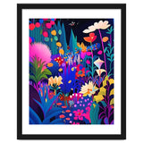 Surreal Emotions, Abstract Colorful Bold Botanical Nature Garden, Eclectic Boho Bohemian Modern Contemporary Graphic Design Painting thumbnail