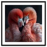 Two Flamingos Together Showing Affection thumbnail