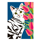 The Poser, Cat Cute Pet Animals Illustration, Pop Of Color Eclectic Pets Bohemian Contemporary Still Life (Print Only) thumbnail