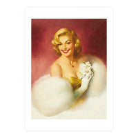 Smiling Lady In White Dress (Print Only)