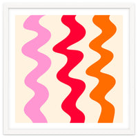 Squiggly Lines - orange, pink and cream