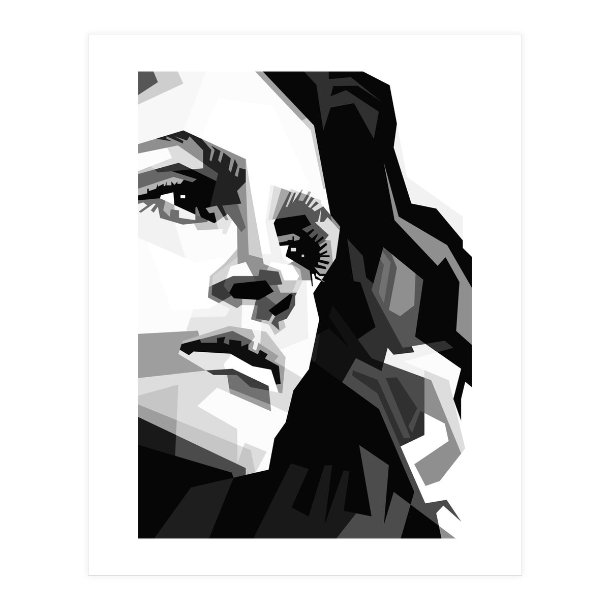Julia Roberts Monochrome Illustration (Print Only)