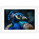 Peacock Head Close Up Majestic Blue Bird thumbnail
