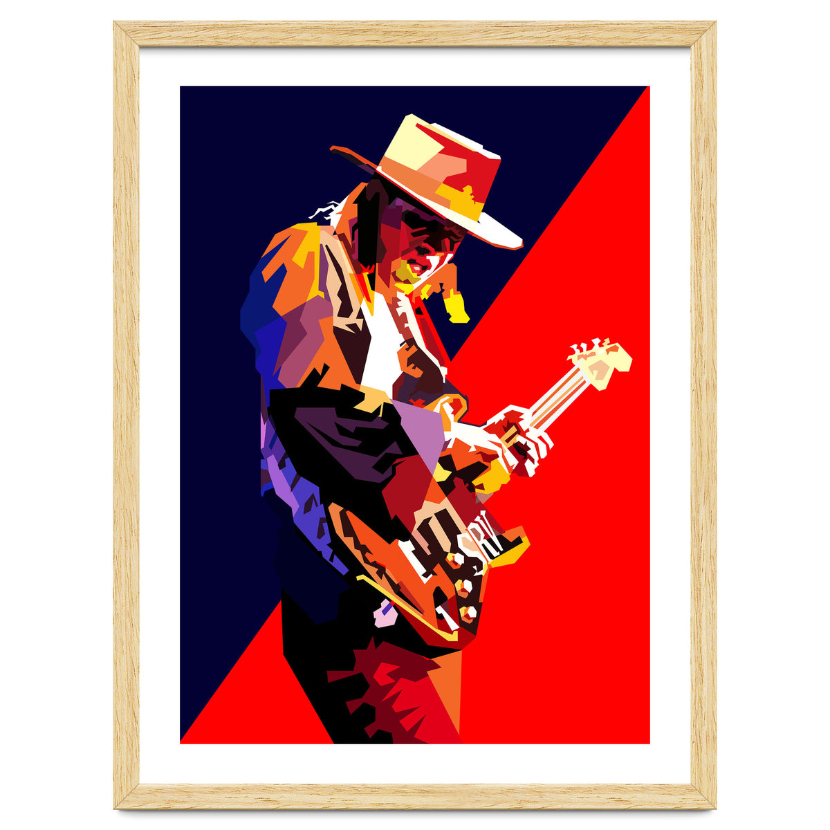 Stevie Ray Vaughan Rock Blues Guitarst Pop Art WPAP