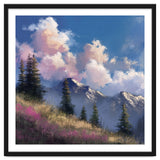Alpine Summer Meadow with Vibrant Wildflowers and Snow thumbnail