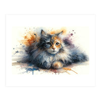 Whimsical Kitten Splash (Print Only)