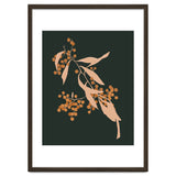 The Blooming Touch, Botanical Vintage Illustration, Dark Blush Bohemian Painting, Plants Nature Eclectic Classy Scandinavian thumbnail