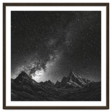 Starlit Mountain Majesty: Detailed Monochrome Milky Way thumbnail
