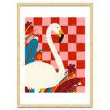 Checkers & The Great Egret, Wildlife Animals Maximalist Eclectic, Bold Heron Botanical Nature Jungle Bohemian thumbnail
