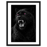 Black leopard with colorful eyes portrait thumbnail