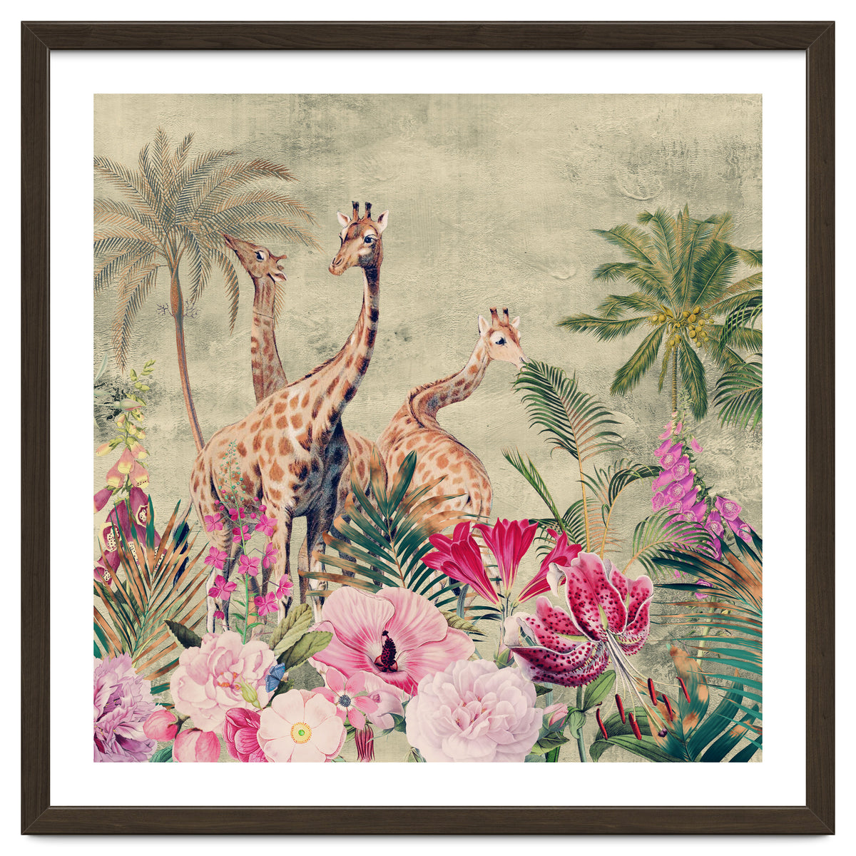 Exotic Vintage African Flower Safari