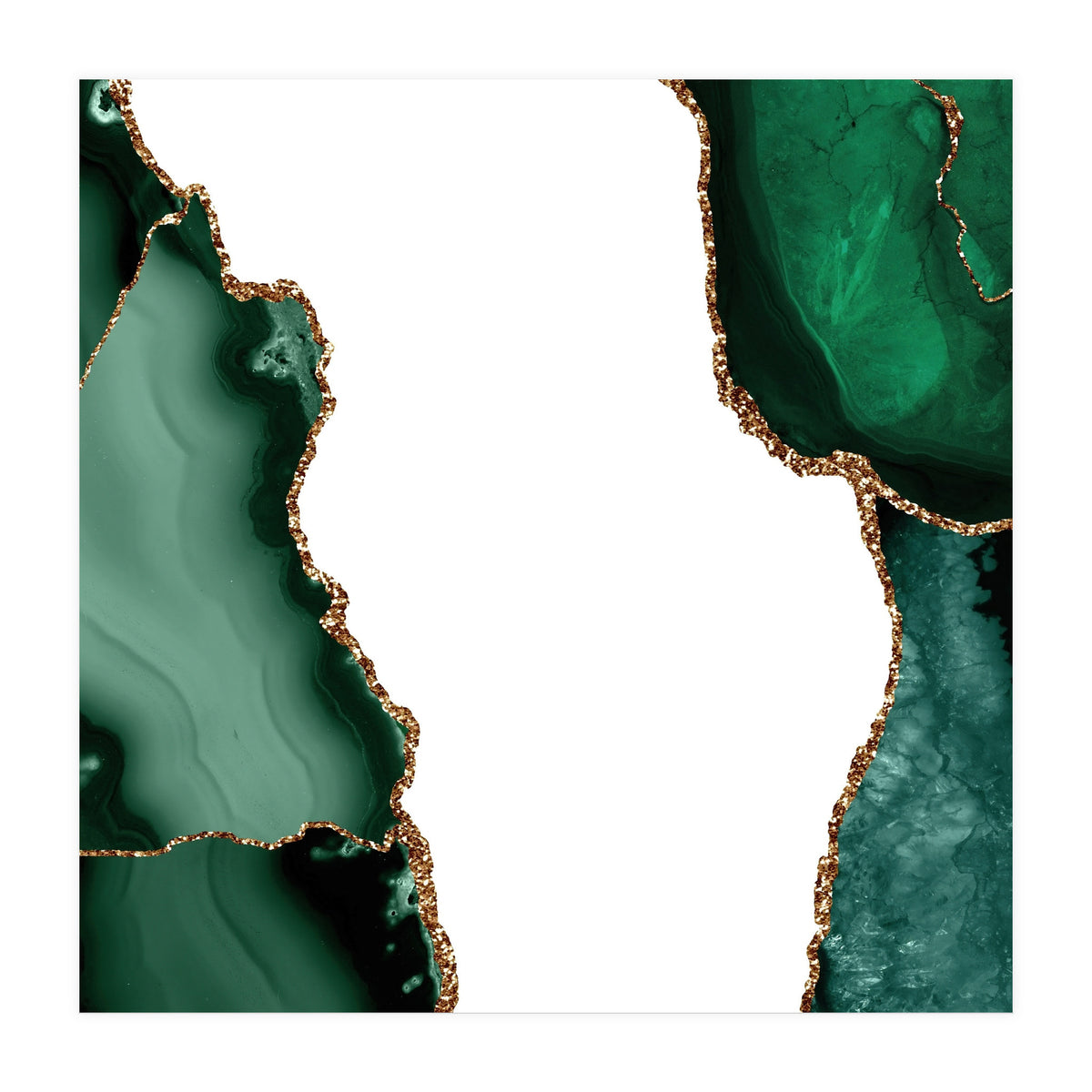 Emerald & Gold Agate Texture 15 (Print Only)