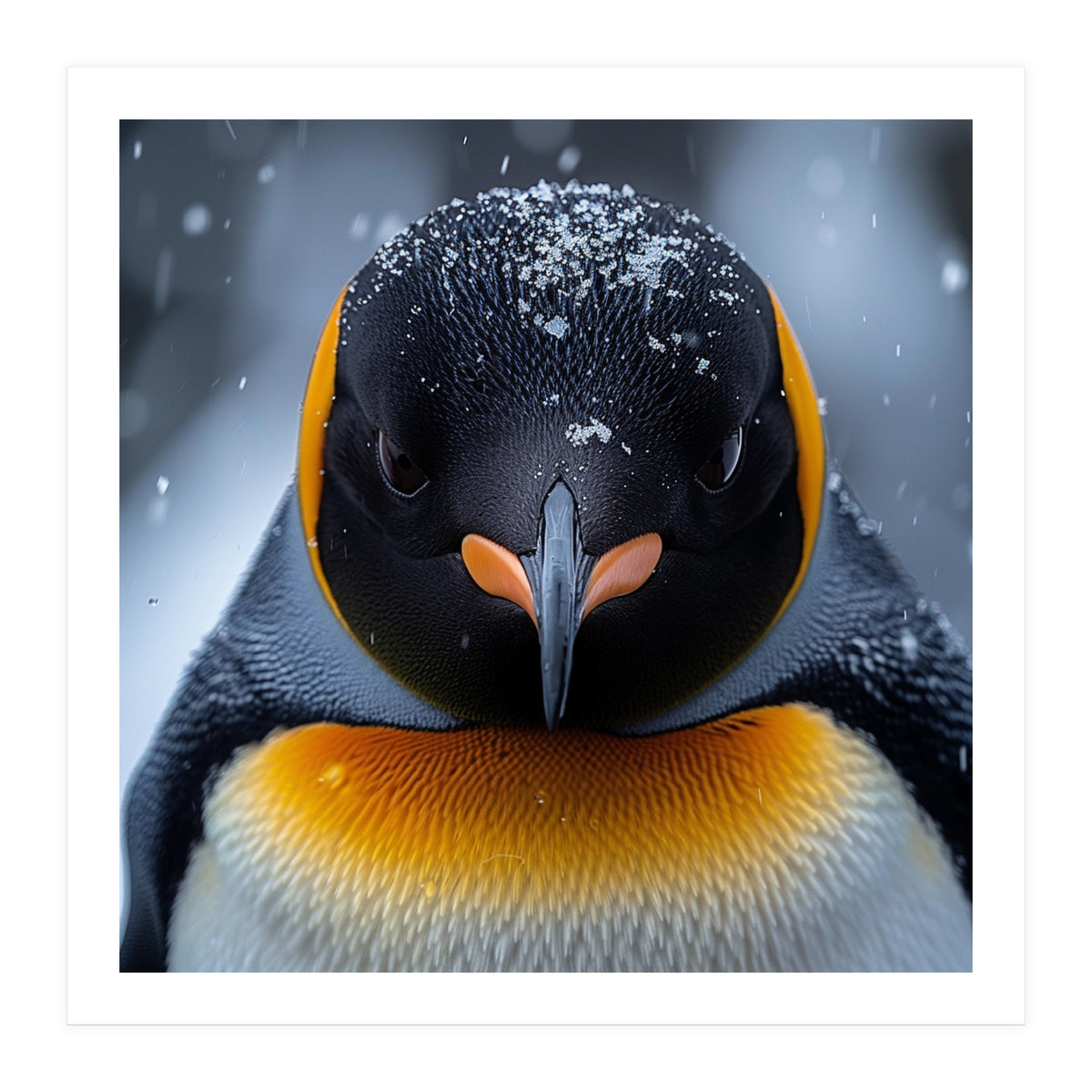 Close Up King Penguin In The Snow (Print Only)