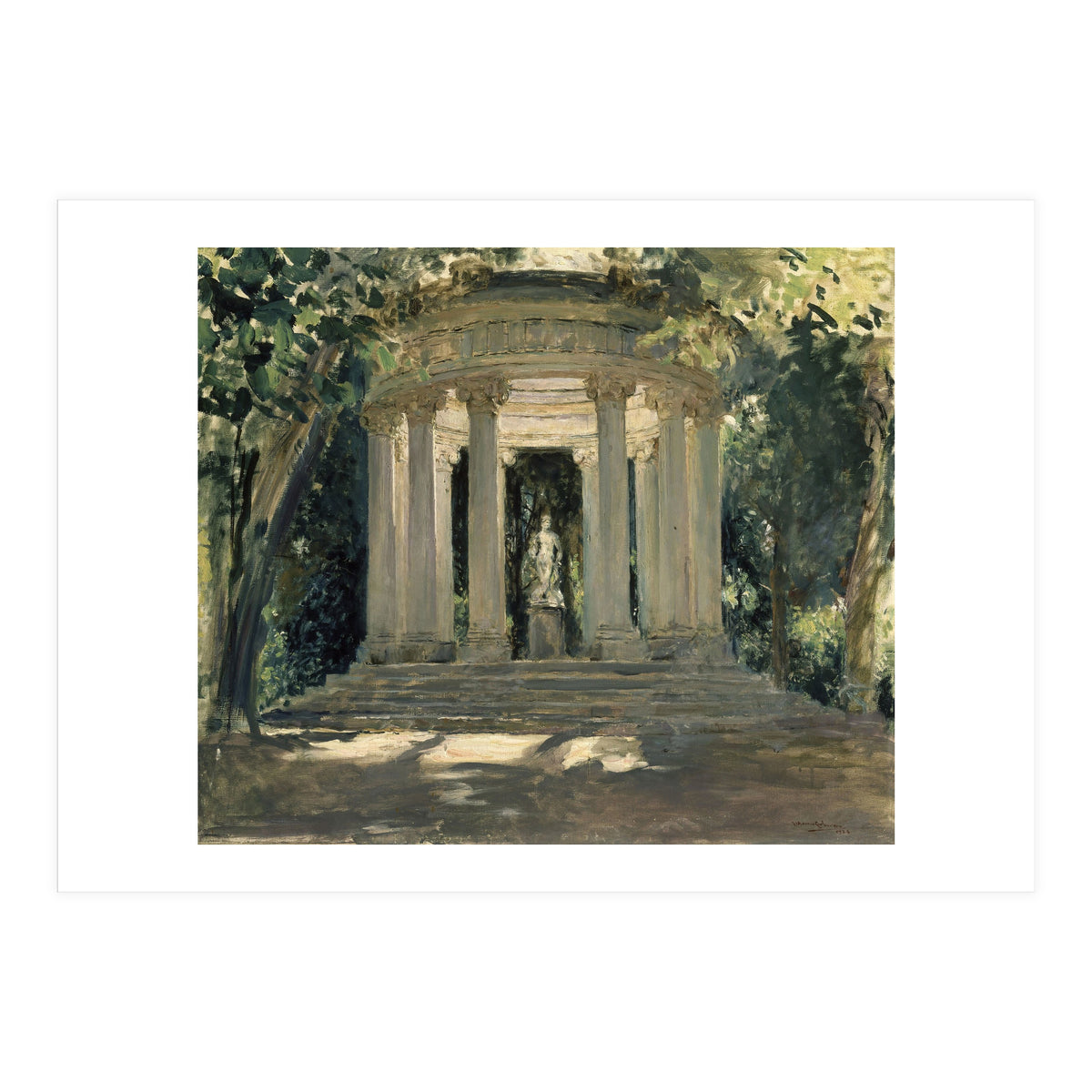 THE VILLA ADRIANA OF TIVOLI (ROME) - 1926 - OIL ON CANVAS - 0.60 X 0.70 M. (Print Only)