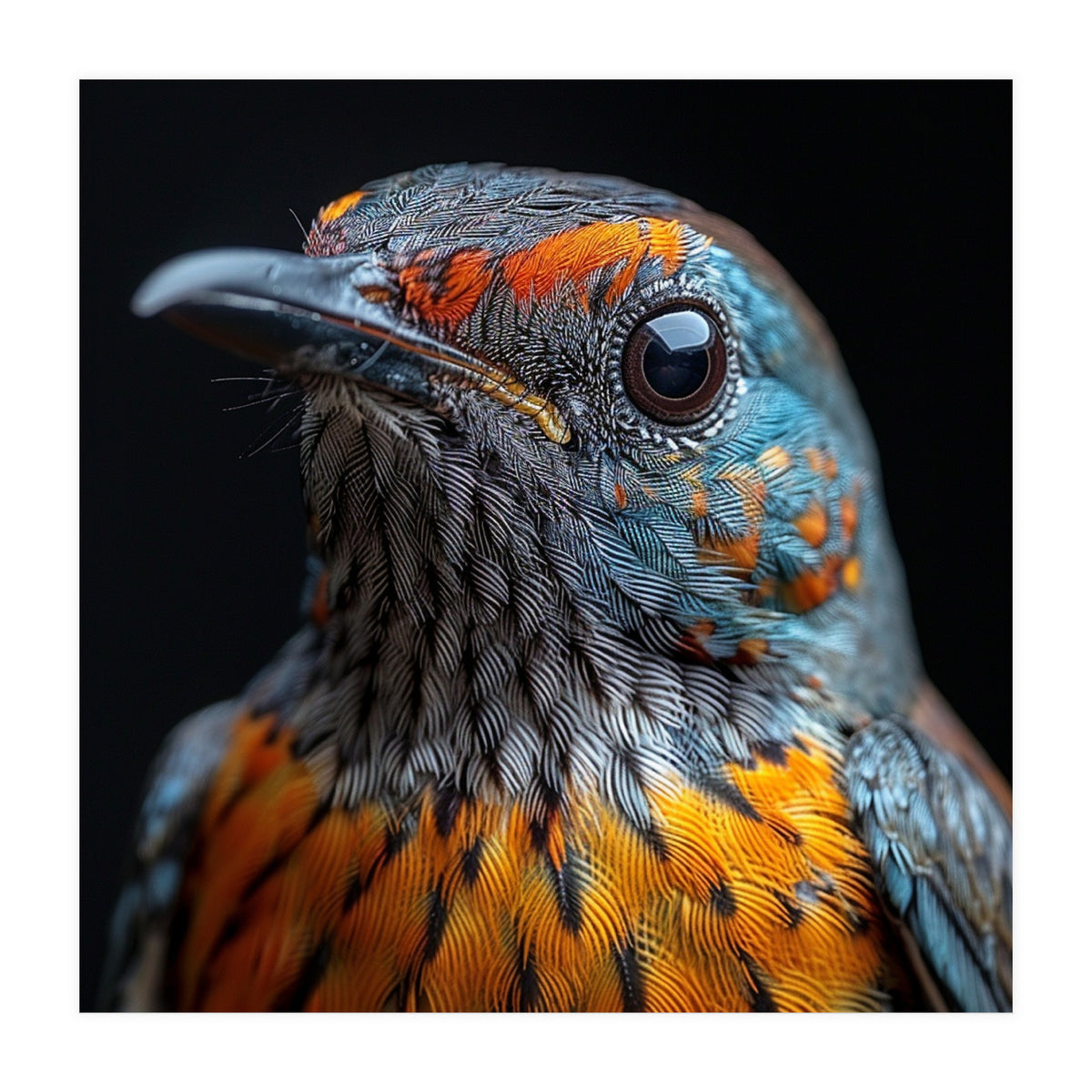 Close Up Of A Colorful Exotic Bird Head (Print Only)