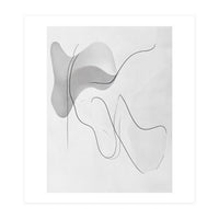 Abstract Black And White Flowing Lines And Shapes (Print Only)