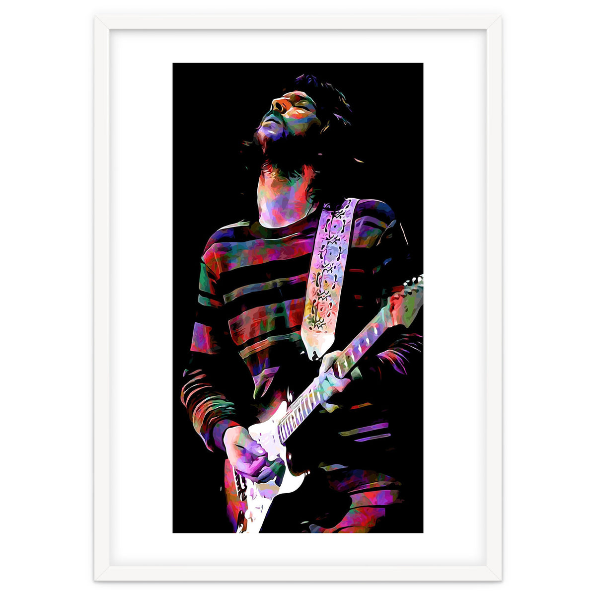 Eric Clapton American Rock and Blues Guitarist in Colorful