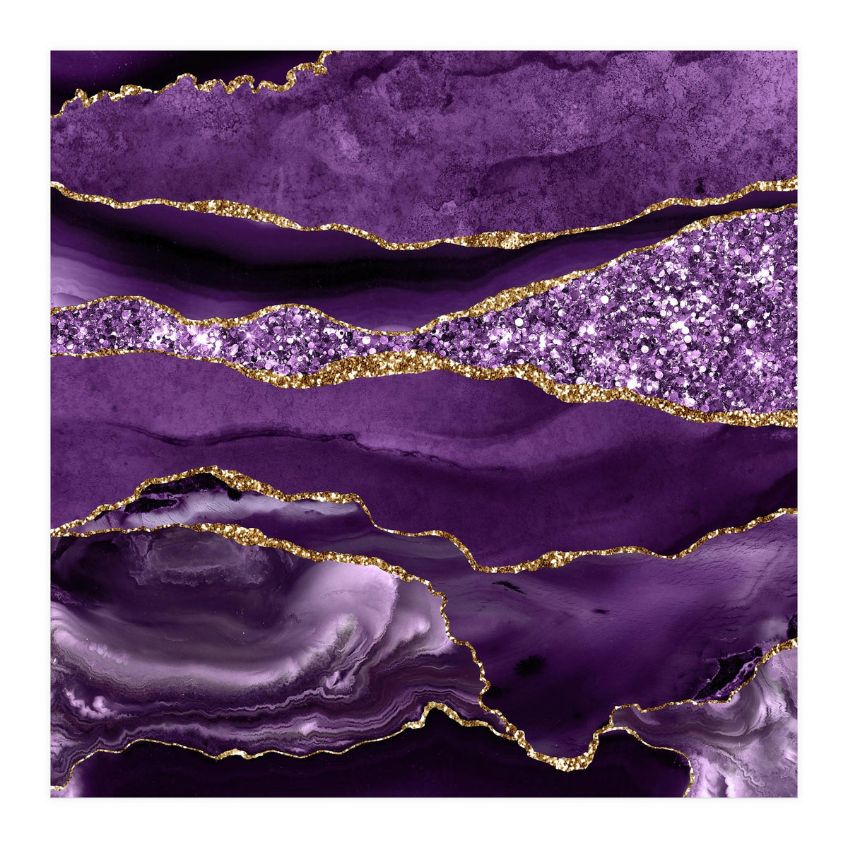Agate Glitter Ocean Texture 01 (Print Only)