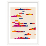Totem Clouds, Colorful Sky Vibrant Eclectic Bohemian, Abstract Positivity Good Vibes Boho Contemporary Modern Painting thumbnail